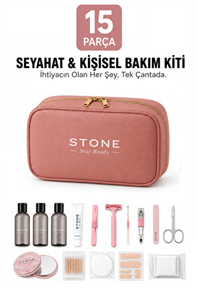 Stone Ready Kit 15 Parça Seyahat Ve Kişisel Bakım Kiti Makyaj Organizer Çanta...