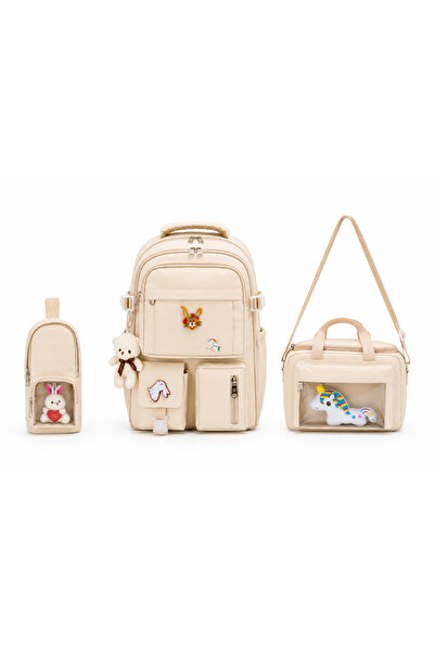 Korean Style Orthopedic Custom Design Waterproof Girls Boys School Bag Set  Feeding Pen Holder Set