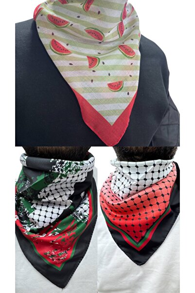 ALDAIYR 3 Eșarfe tematice cu temă palestiniană 50x50, unisex, potrivite pentr...
