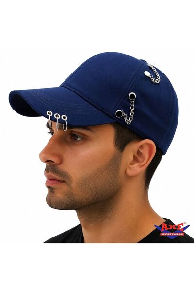 AXE SPORTSWEAR Șapcă de baseball cu inel piercing și detaliu cu lanț, cu velc...