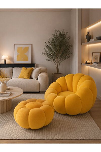 Eriza Home Icon Berjer Ve Puf (civciv Sarı) Babyface Istanbul 16
