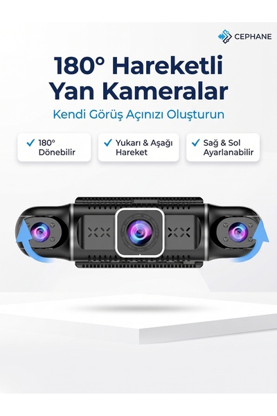 cephanegsm Y10 WİFİ 4 LENS ARAÇ İÇİ KAMERA