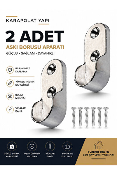 KarapolatYapı Mobilya Boru Askı Flanşı Dolap İçi Elbise Gardırop Askılık Boru...