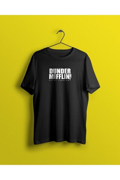 IvırZıvır Unisex Black T-shirt The Office Printed