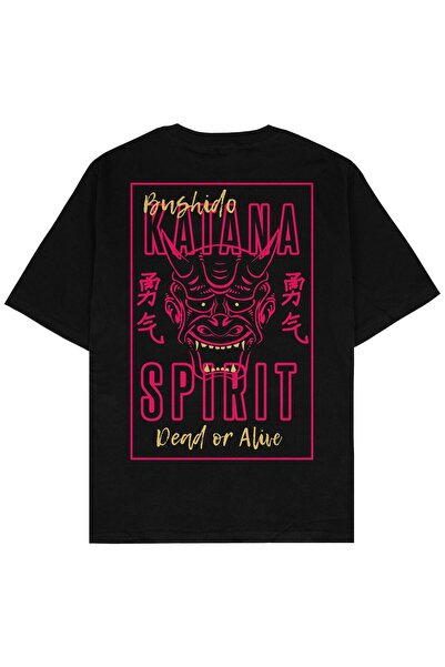 Adrift Tricou unisex oversize negru Katana