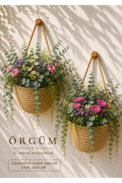 ÖRGÜM Καλάθι για 2 τεμάχια τεχνητών γλάστρων 12x10 cm ΔΕΝ ΠΕΡΙΛΑΜΒΑΝΕΙ ΤΑ ΦΥΤ...