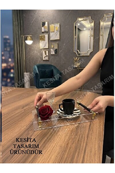 KESİTA TASARIM Design Tea/Coffee/Word/Engagement Tray Plexy (20*30 cm)
