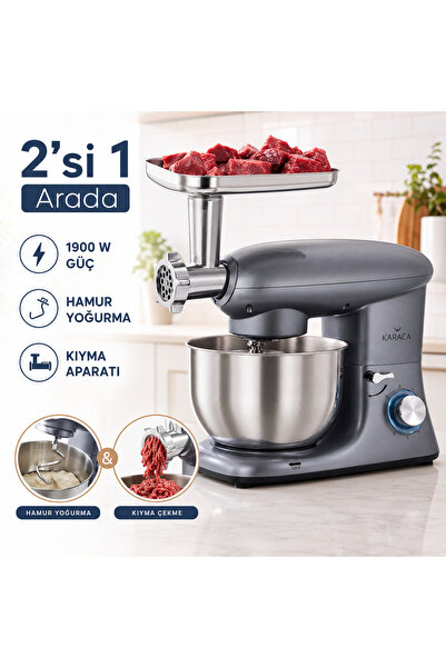 Karaca Kıyma ve Hamur Yoğurma Makinesi Kıyma Çekme /Sucuk-Sosis/İçli Köfte Ap...