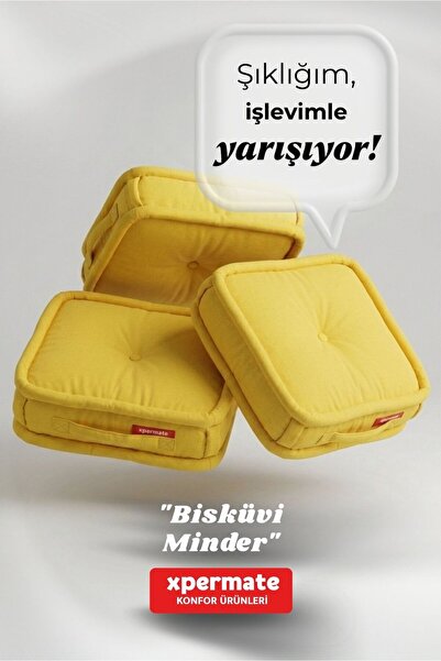 XPERMATE Yer Minderi Bisküvi Minder 45x45 Pofuduk Palet Sedir Balkon Bahçe Fr...