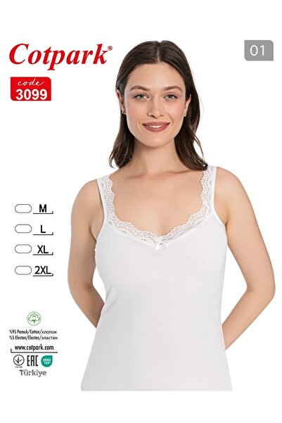 Cotpark Women's Cotton Lycra Lace Detailed Thin Strap Stylish Athlete Top 309...