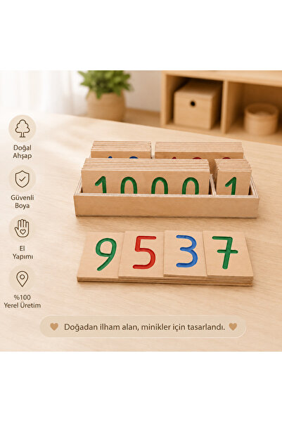 Montessori Gemisi Montessori Ahşap Sayı Kartları Büyük Boy | Basamak Kartları...