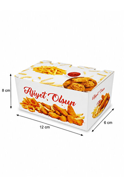 ecenplast Küçük Boy Nugget Kutusu Baskılı 25 Adet