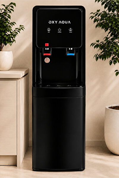 OXYAQUA Sıcak ve Soğuk Su Çıkışlı Arıtmalı Su Sebili Siyah