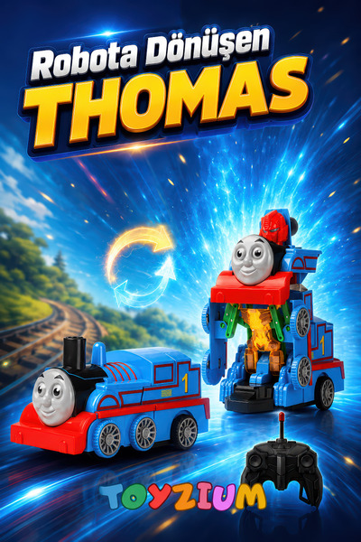 Shem Robota Dönüşen Uzaktan Kumandalı Thomas - Işıklı Dönüşebilen Oyuncak Tren