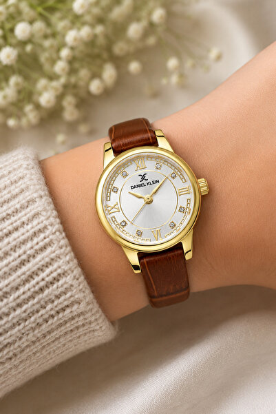 Daniel Klein Kasaza Gold Cord Brown Color 25 mm Women's Wristwatch with Gift ...