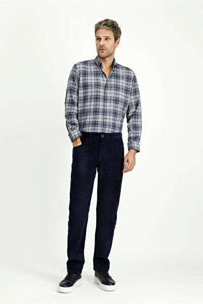 Kiğılı Relaxed Fit Comfortable Cut Lycra Velvet Trousers