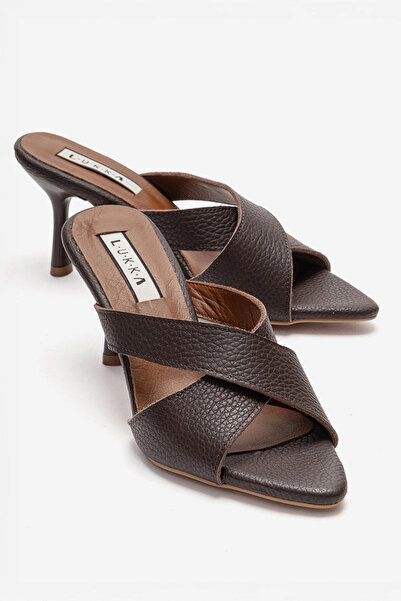 by selvi Lukka Shoes شبشب نسائي من الجلد الطبيعي ماركة ميلا بلون بني غامق بكع...