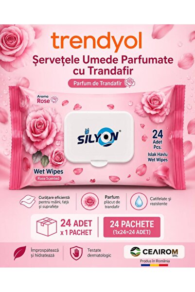OEM SERVETELE UMEDE TRANDAFIR SILYON CU CAPAC 120 24BUC