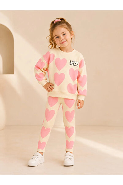Mireya Kids Heart Patterned Girl's Set