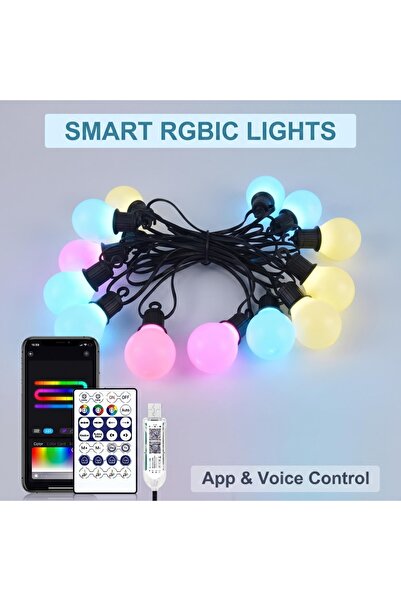 Choice WIFI 15M Smart WIFI and Bluetooth G40 LED Bulb String 15M/30M USB Fest...