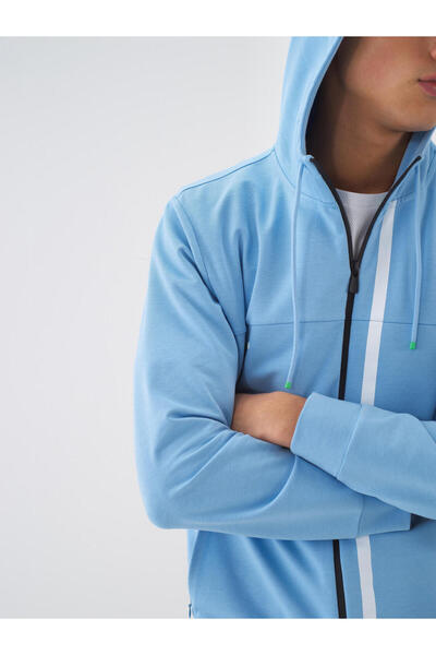Xint Erkek Mavi Slim Fit Pamuklu Sweatmont