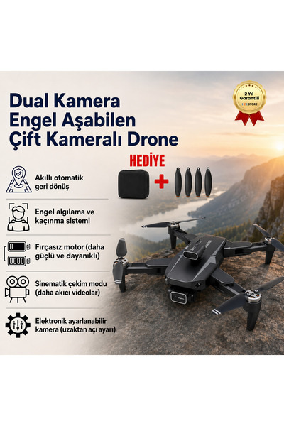 hızlı store Drone Dual Kamera Engel Aşabilen Çift Kameralı – Yüksek Çözünürlü...