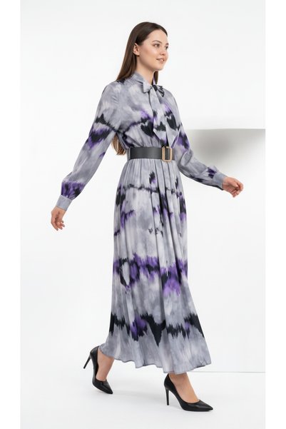 NURSİDA Medina Silk Patterned Dress Does Not Show Through.