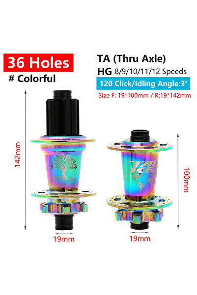 Choice 36H Colorful TA TANKE 120 Click Hub 6 Bearing MTB Mountain Bike Hub Fr...