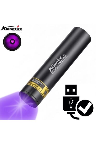 Choice 14500 black 3W 365nm UV Flashlight USB Rechargeable Ultraviolet Torch ...
