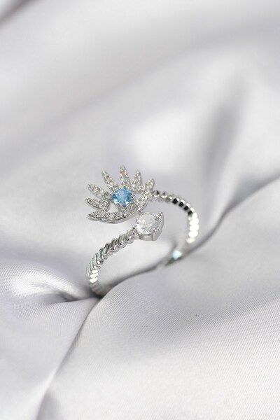 Inure Jewelry خاتم نسائي من حجر الزركون باللون الفضي