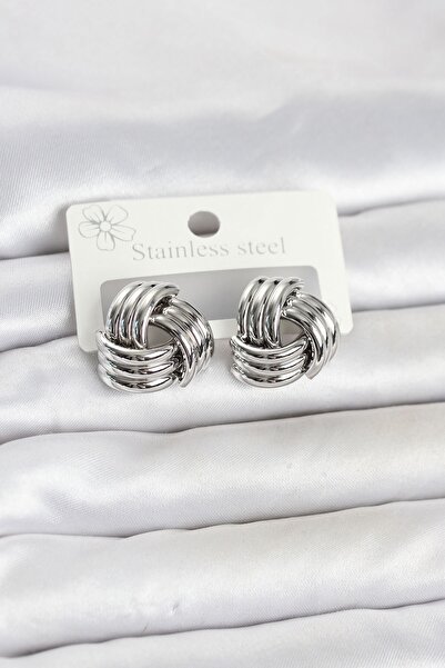 Inure Jewelry 316L الصلب الفضة اللون دوامة نموذج أقراط نسائية