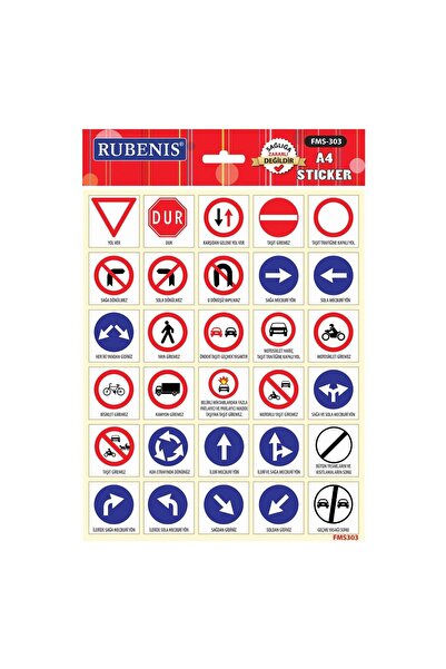Rubenis Sticker Trafik Leha İşaretli Fms-303