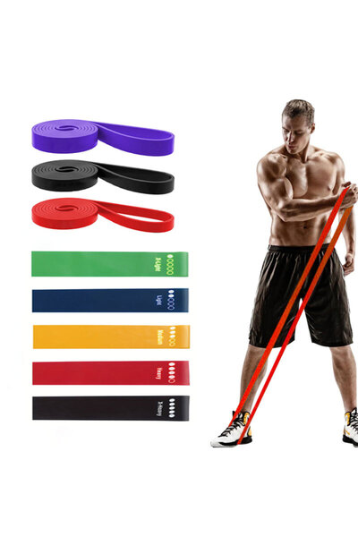 Choice Eight piece set 8pcs Latex Tension Band Yoga Fitness Exercise Elastic ...