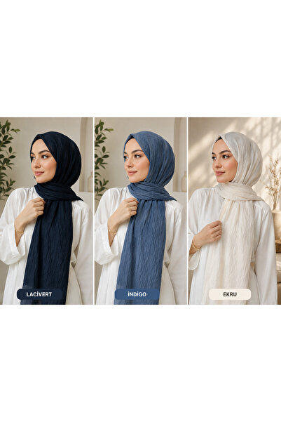 Organic Scarfs Bambu Kraş Şal 3’lü Set