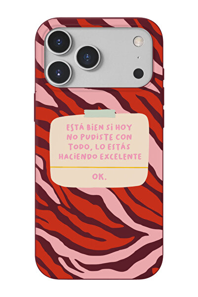 shoptocase iPhone 17 Pro Uyumlu Esta Bien Si Desenli İçi Süet Lansman Telefon...