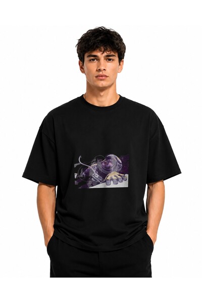 Inscriptie Unisex Βαμβακερό T-Shirt Υψηλής Ποιότητας με Σχέδιο Αστροναύτη