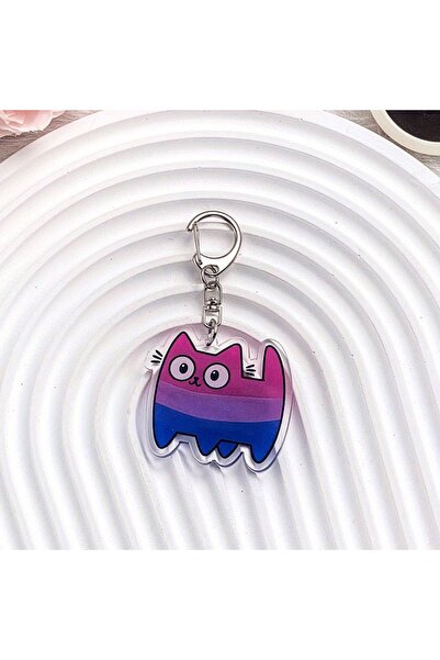 Choice6 Style 2 Colorful Cat Acrylic Car Keychain Accessory Pendant Cute Cart...