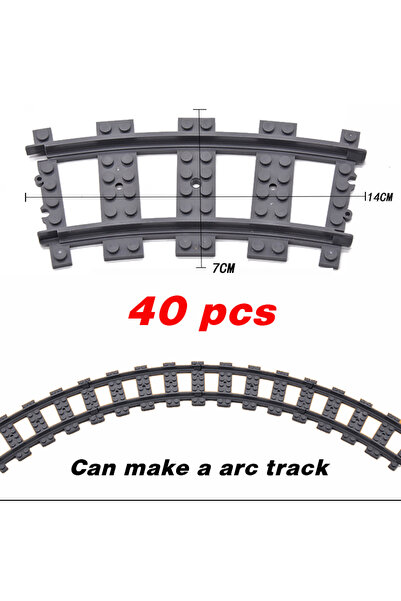 Choice10 curved-40pcs NEW City Trains Flexible Tracks Soft Straight Curved Ra...