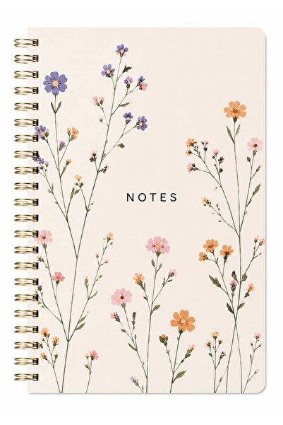 NİORE A5 sprialli defter 120 sayfa renkli çiçekler not defteri okul defteri