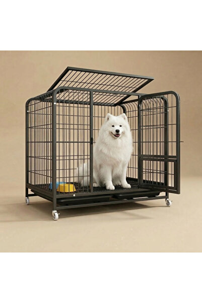 Tasma Market Tekerlekli Metal Köpek Kulübesi ve Taşıma Kafesi 110x72x94 cm – ...