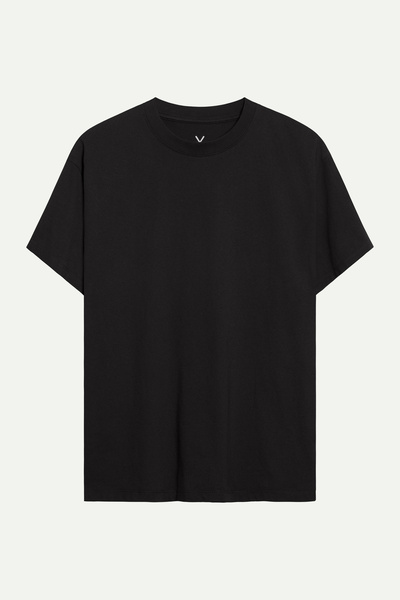 KAFT Tricou negru pentru bărbați, model regular basic - 100% bumbac |   Norma...