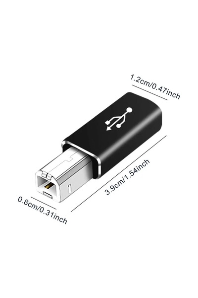 Choice1 Black Straight USB 2.0 Printer Adapter USB Type C to Type B Male For ...