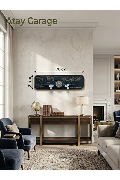 Atay Garage Vintage Uçak Şemalı 3D Pervaneli Metal Duvar Saati – Ofis ve Ev D...