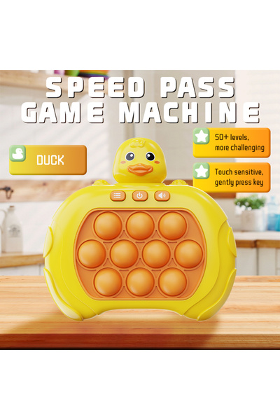 Choice3 Yellow Duck Electronic Quick Push Bubble Game Handle Toys Pop Up Ligh...