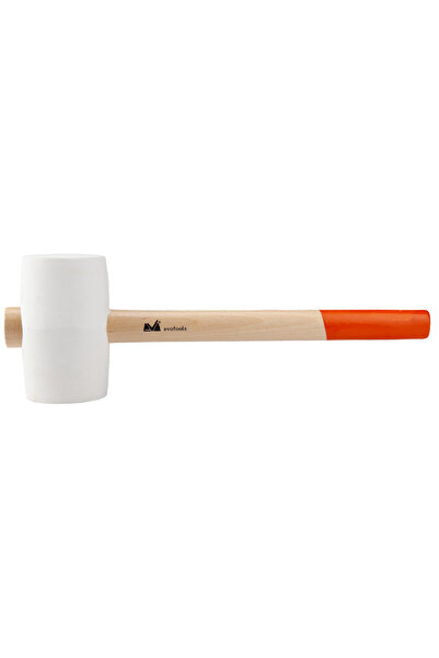 Evotools Ciocan alb din cauciuc, mâner din lemn, 0,35 kg