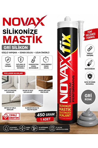 Genel Markalar **Gri-Grey** Silikonize Mastik Silikon 450 gr Gri