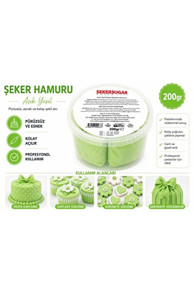 ŞEKER & SUGAR Şeker Sugar Şeker Hamuru Açık Yeşil 200 gr