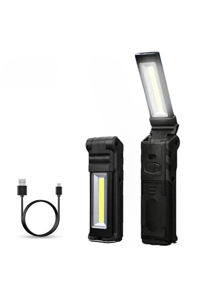 Choice4 مصباح عمل LED محمول كبير الحجم أسود اللون قابل لإعادة الشحن عبر USB م...