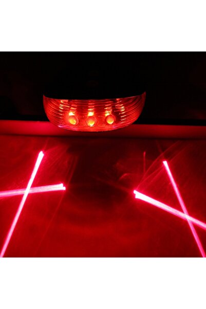 Choice Red Cross Bicycle Bike LED Lights 2 Lasers 5 LED Waterproof Cycling Ta...