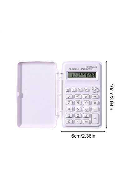 choice2 White Scientific Calculator with LCD Notepad Small Cute Silent Portab...